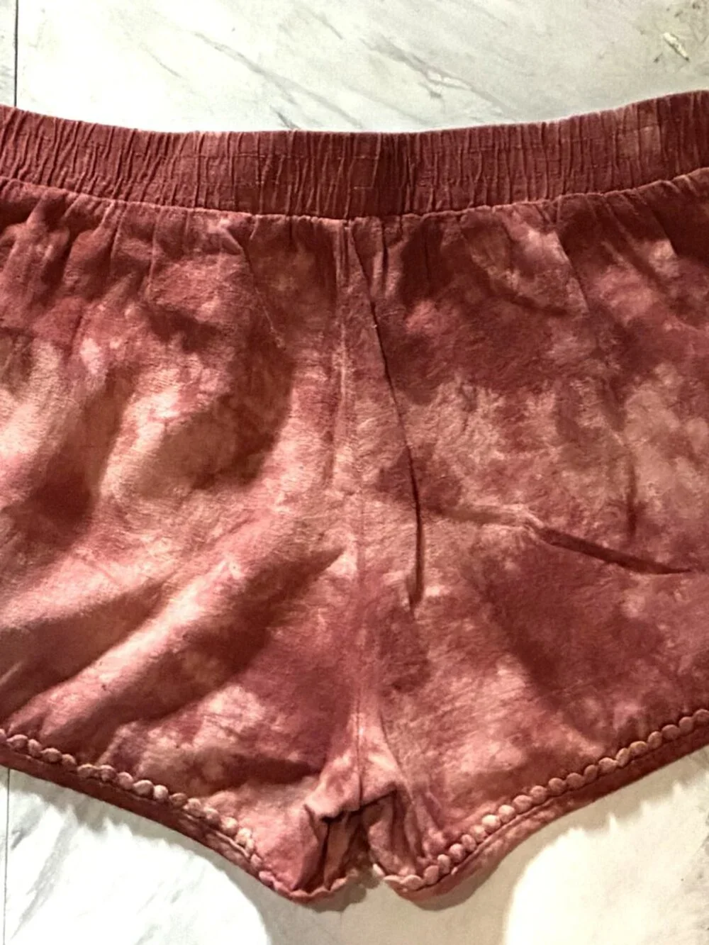 Aeropostale Rust Tie-Dye  Drawstring Waist Shorts